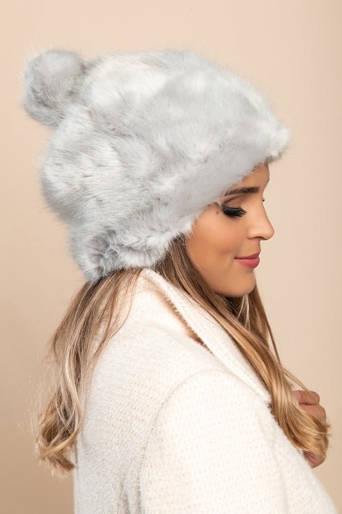 Winter hat with synthetic fur, light gray - QIVERA VERAWinter hat with synthetic fur, light grayQIVERA VERAéco - responsable