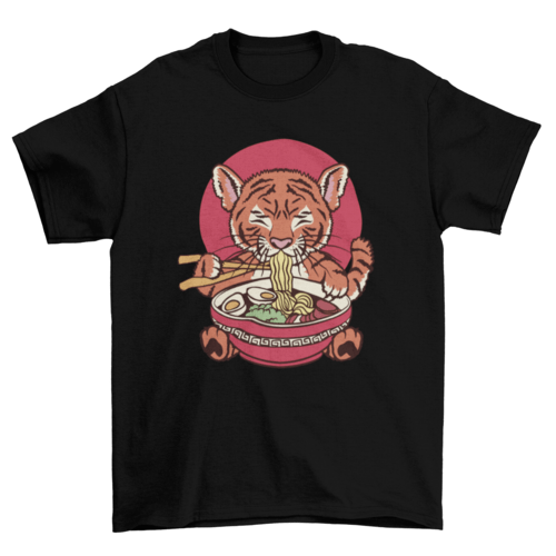 Baby tiger eating ramen food t-shirt - QIVERA VERABaby tiger eating ramen food t-shirtQIVERA VERAéco - responsable