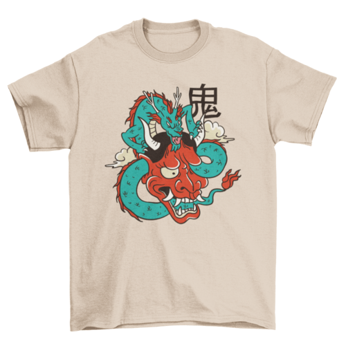 Oni mask dragon t-shirt - QIVERA VERAOni mask dragon t-shirtQIVERA VERAéco - responsable
