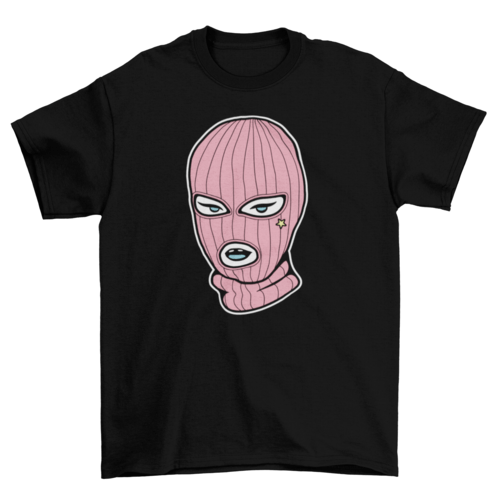 Pink Ski Mask T-shirt - QIVERA VERAPink Ski Mask T-shirtQIVERA VERAéco - responsable