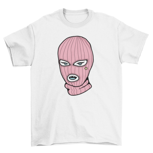 Pink Ski Mask T-shirt - QIVERA VERAPink Ski Mask T-shirtQIVERA VERAéco - responsable