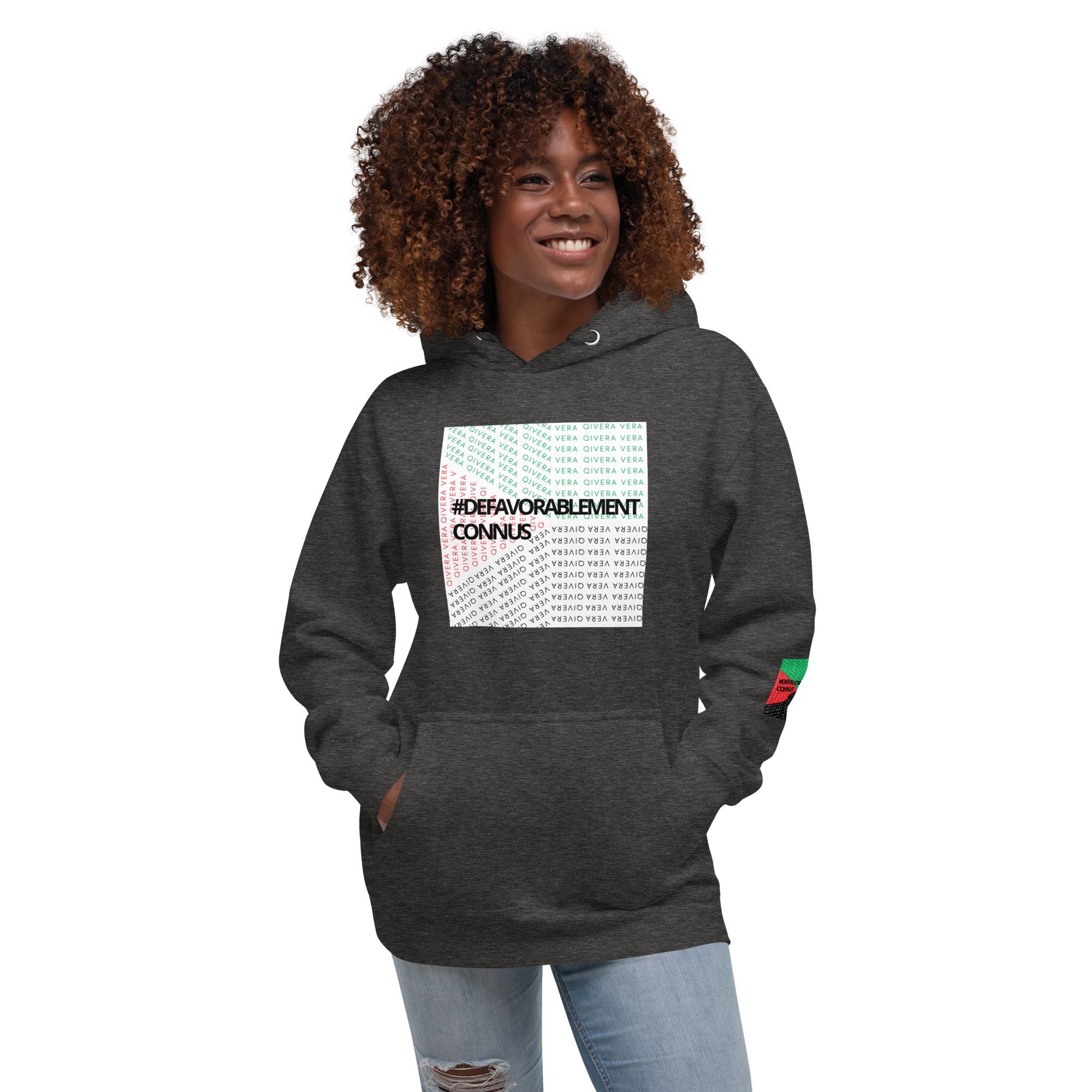 QIVERA VERA - Sweat à Capuche Unisexe "Défavorablement Connus" - QIVERA VERAQIVERA VERA - Sweat à Capuche Unisexe "Défavorablement Connus"QIVERA VERAéco - responsable