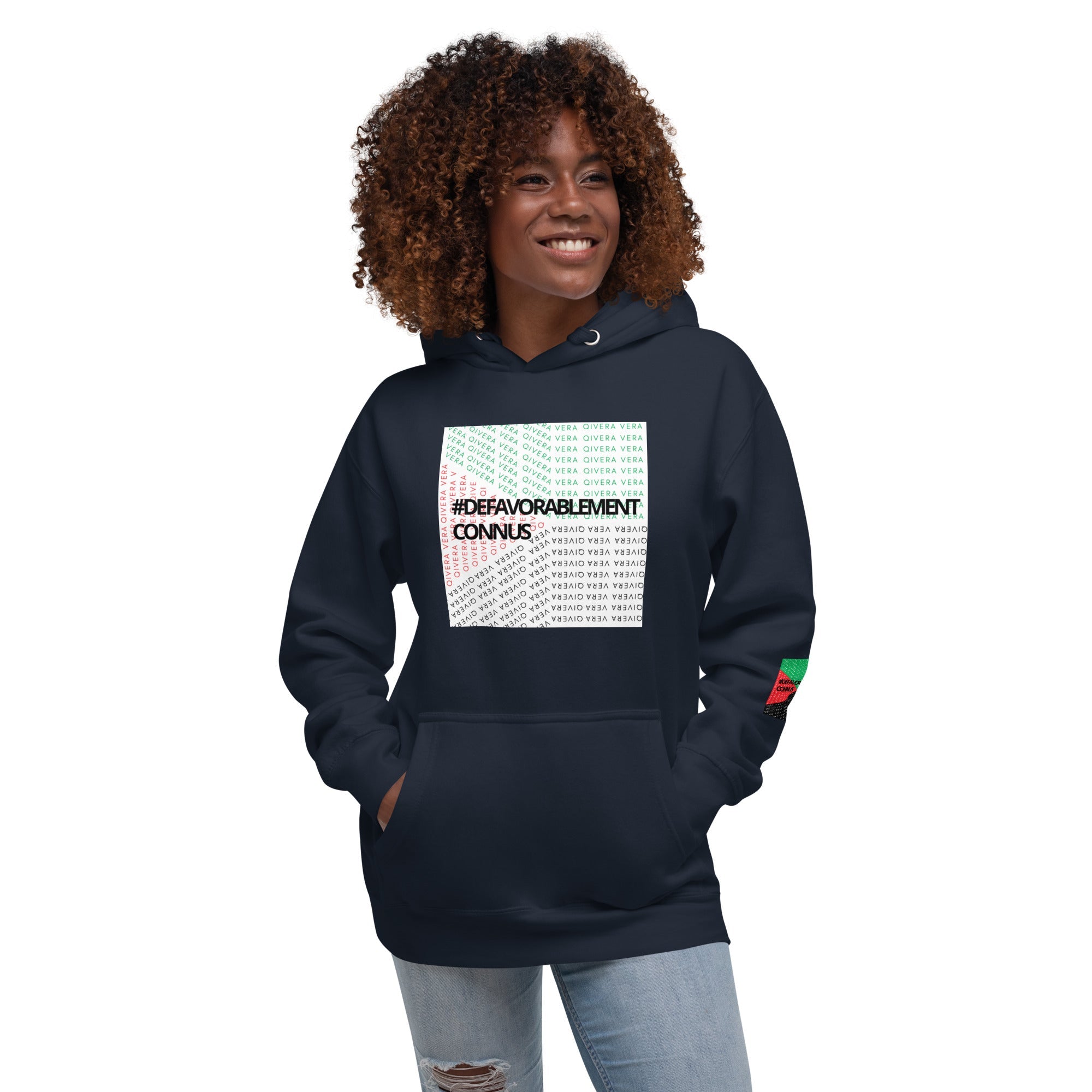 QIVERA VERA - Sweat à Capuche Unisexe "Défavorablement Connus" - QIVERA VERAQIVERA VERA - Sweat à Capuche Unisexe "Défavorablement Connus"QIVERA VERAéco - responsable