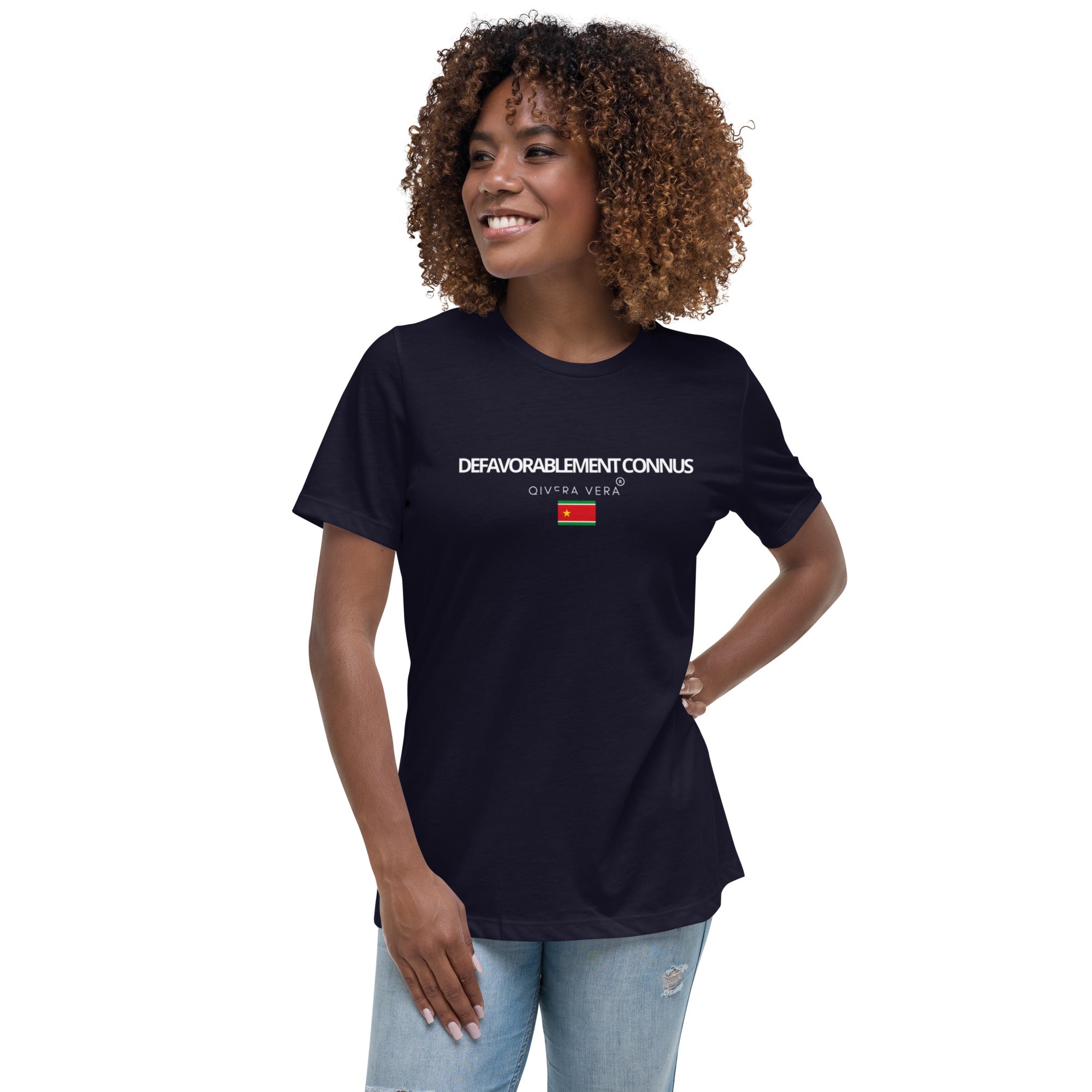 QIVERA VERA - DéfavorablementConnus _Gwada T-shirt Décontracté pour Femme - QIVERA VERAQIVERA VERA - DéfavorablementConnus _Gwada T-shirt Décontracté pour FemmeQIVERA VERAéco - responsable