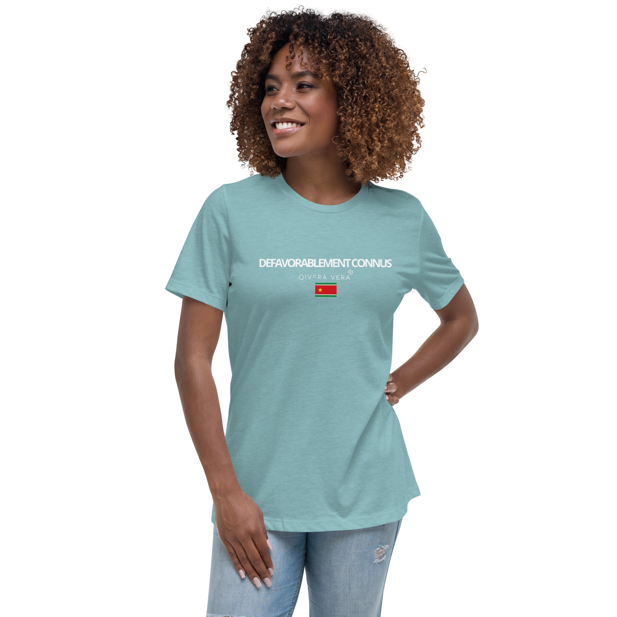 QIVERA VERA - DéfavorablementConnus _Gwada T-shirt Décontracté pour Femme - QIVERA VERAQIVERA VERA - DéfavorablementConnus _Gwada T-shirt Décontracté pour FemmeQIVERA VERAéco - responsable