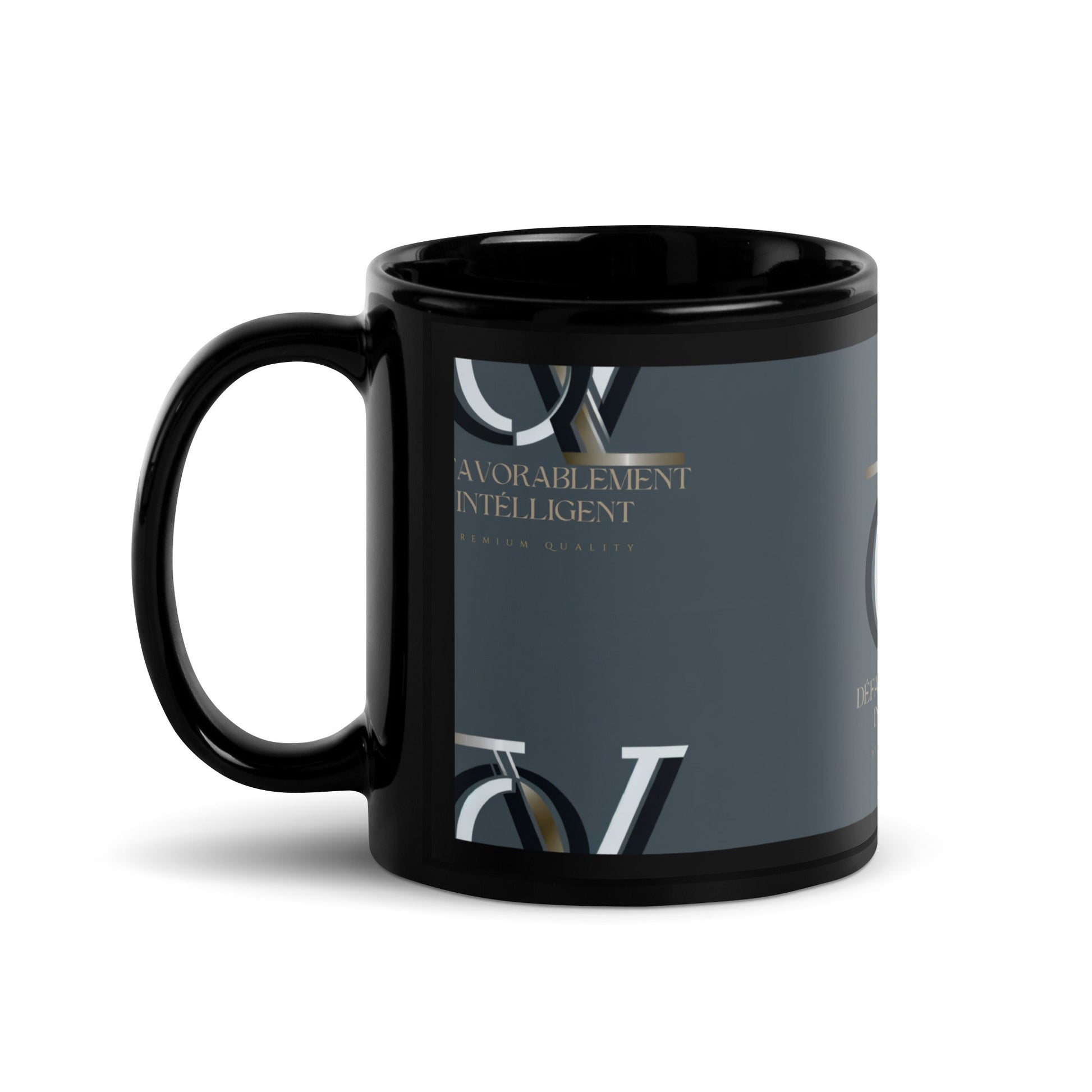 QIVERA VERA - DéfavorablementIntélligent _Mug brillant noir - QIVERA VERAQIVERA VERA - DéfavorablementIntélligent _Mug brillant noirQIVERA VERAéco - responsable