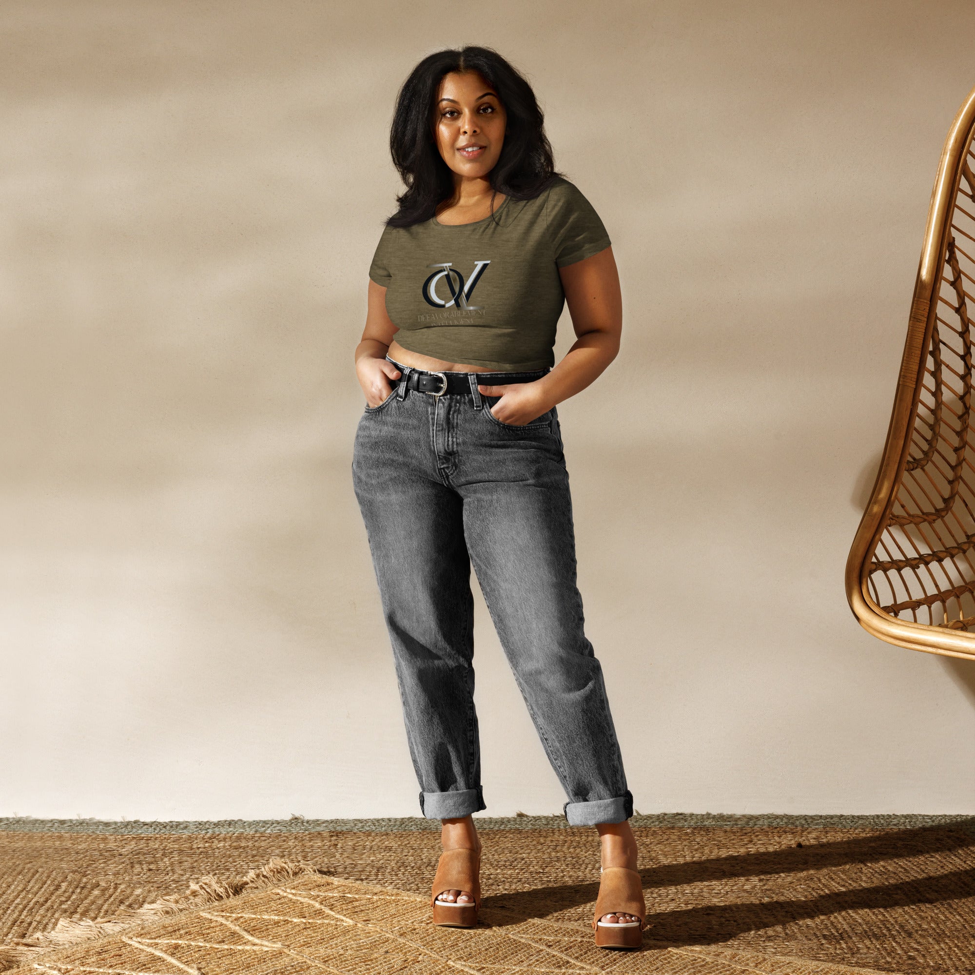 QIVERA VERA - DéfavorablementIntélligent _T-shirt Crop - Top pour Femme - QIVERA VERAQIVERA VERA - DéfavorablementIntélligent _T-shirt Crop - Top pour FemmeQIVERA VERAéco - responsable